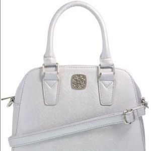 CHRISTIAN SIRIANO DOLLY SATCHEL LEATHER BAG SILVER